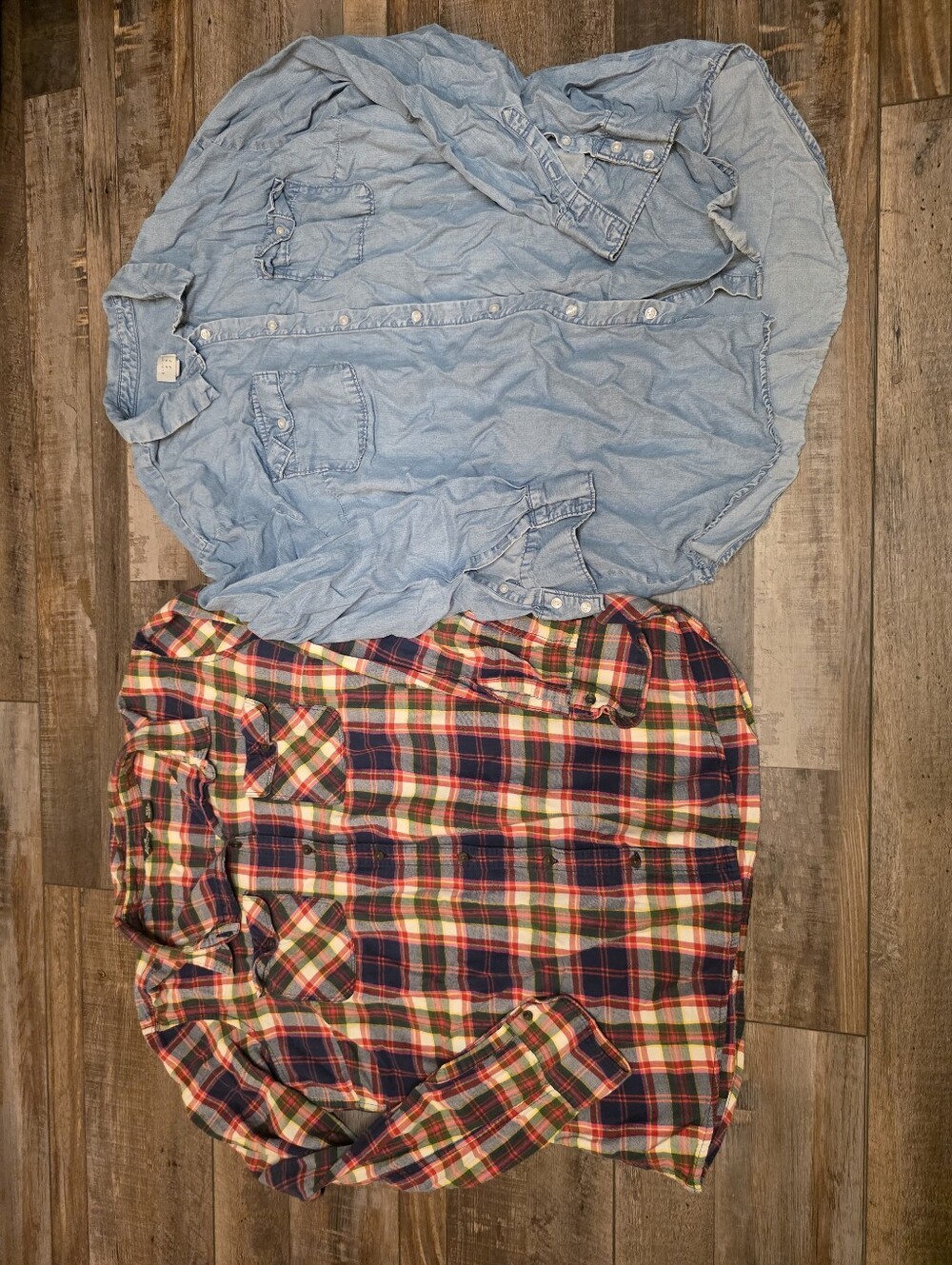 Two (2) Womens Casual Button Up Shirts